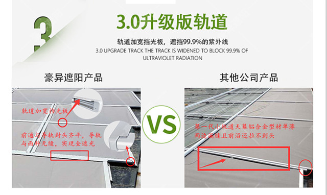 戶外電動天幕3.0升級軌道,豪異遮陽